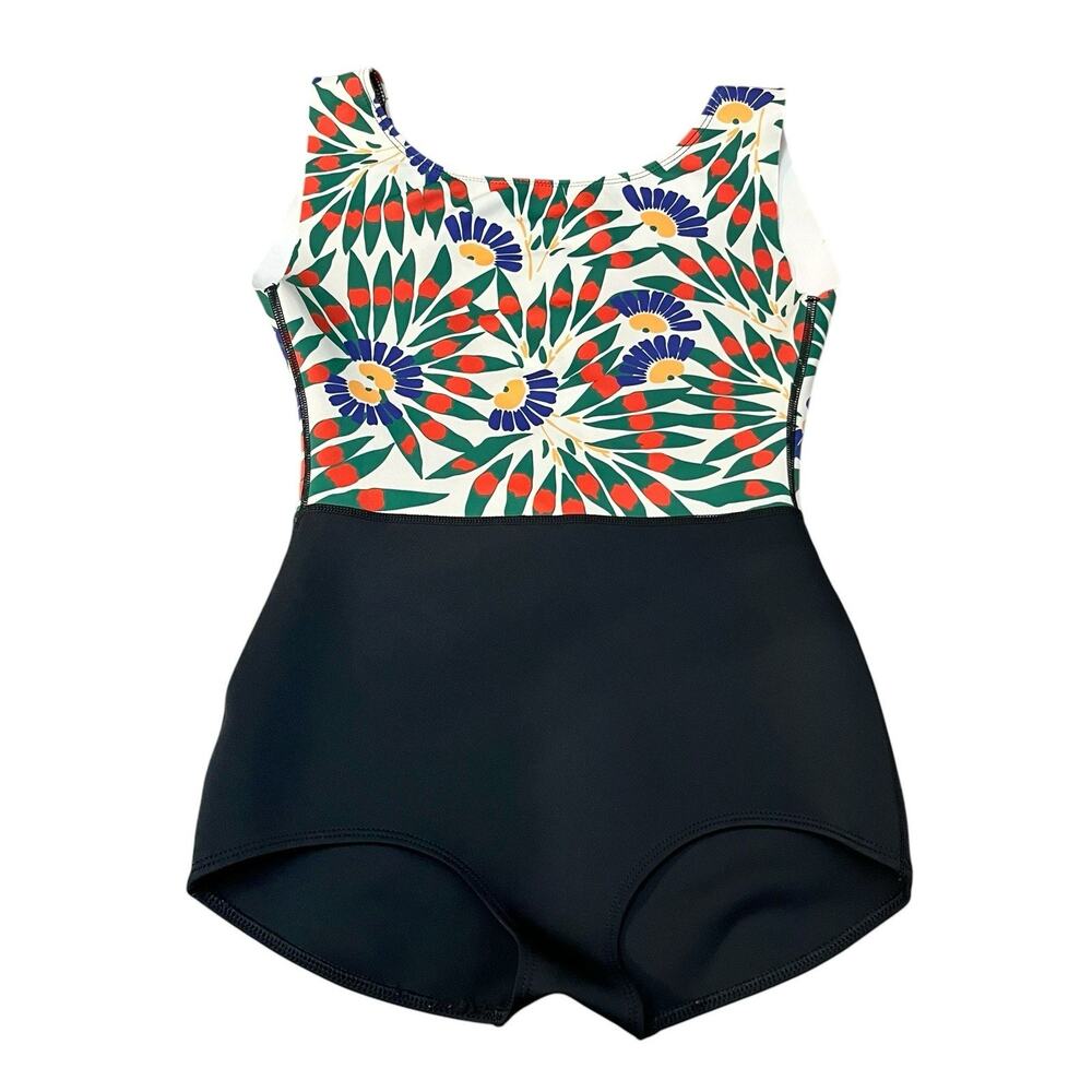 Seea Lido One Piece Swimsuit Small Camburi Floral Print Retro Low Back Beachy
